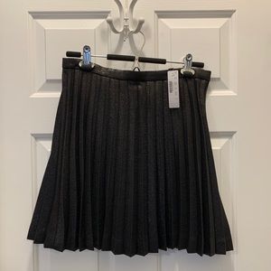 J.Crew Mini Leather Pleated Glitter Skirt